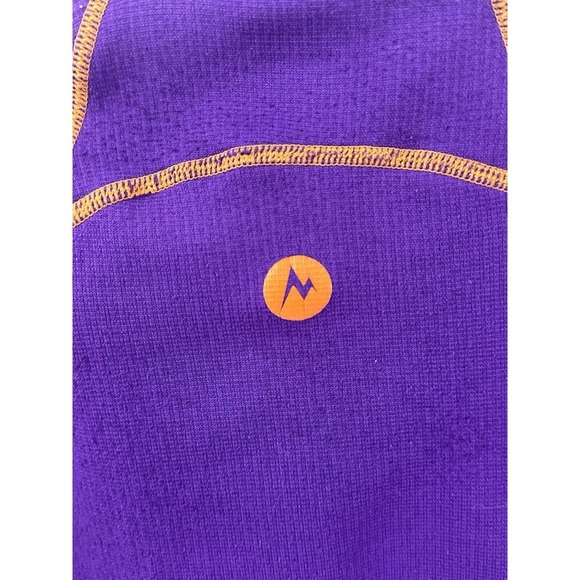 Marmot Womens Purple Charcoal Grey 1/4 Zip Base Layer Pullover Size Small S/P - Picture 4 of 5
